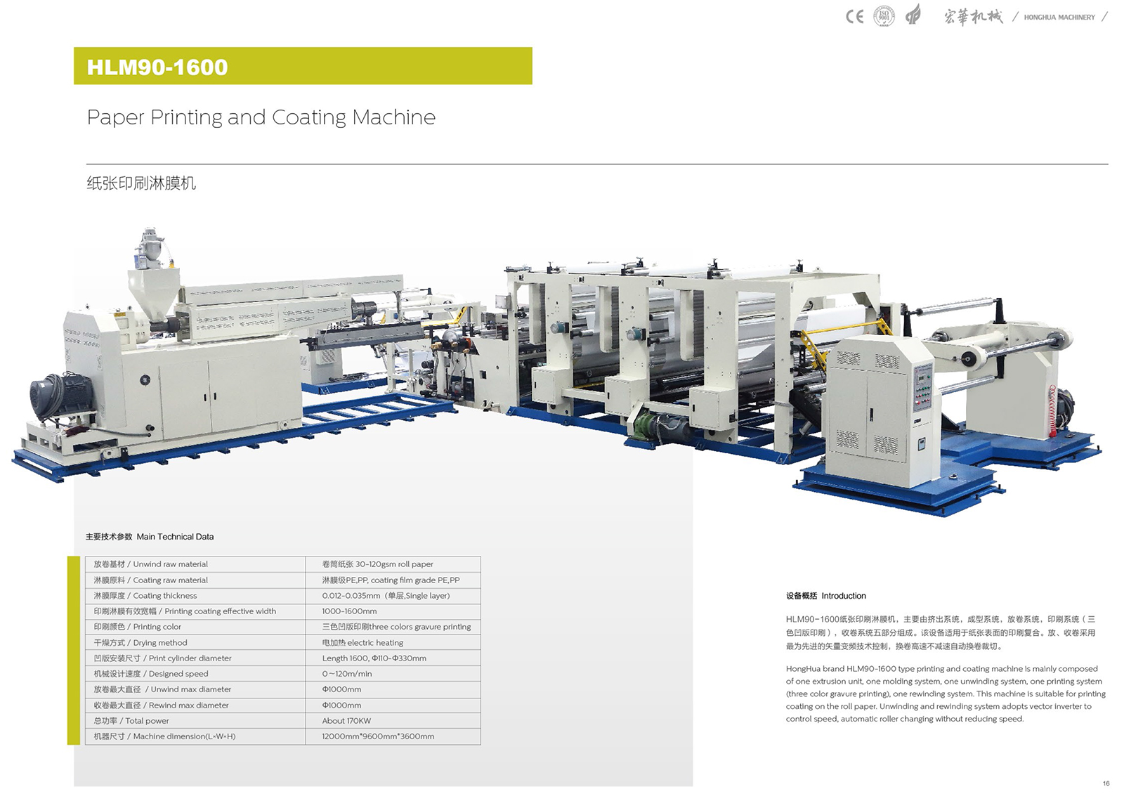 HLM90-1600 Paper printing and Coating Machine